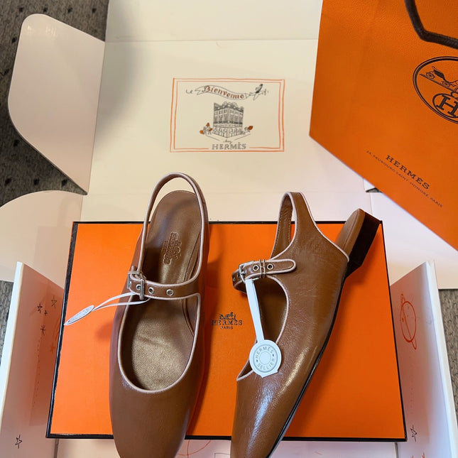 KLEO SLINGBACK IN BRONZE BROWN CALFSKIN