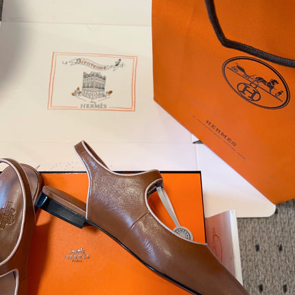 KLEO SLINGBACK IN BRONZE BROWN CALFSKIN