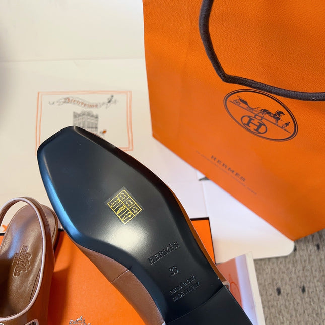 KLEO SLINGBACK IN BRONZE BROWN CALFSKIN