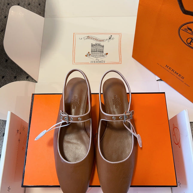 KLEO SLINGBACK IN BRONZE BROWN CALFSKIN