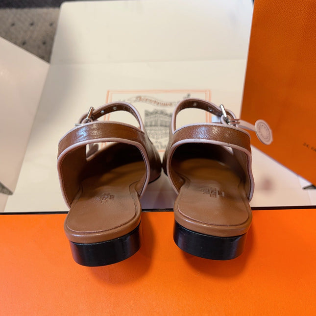 KLEO SLINGBACK IN BRONZE BROWN CALFSKIN