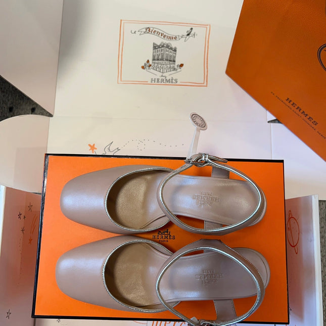 KLEO HIGH SLINGBACK IN CREPE PINK CALFSKIN