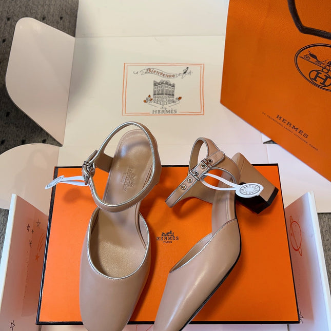 KLEO HIGH SLINGBACK IN CREPE PINK CALFSKIN