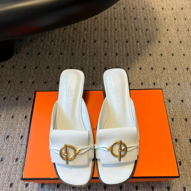 ILOT 55 MM SANDAL IN WHITE CALFSKIN