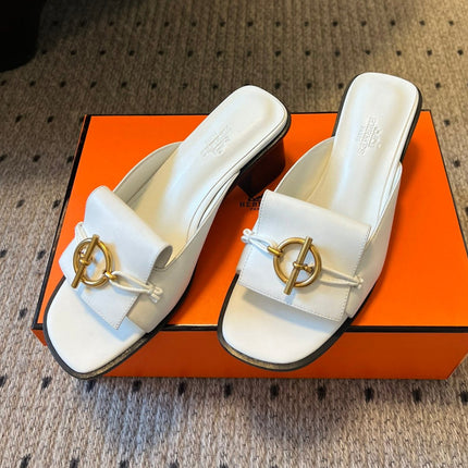 ILOT 55 MM SANDAL IN WHITE CALFSKIN