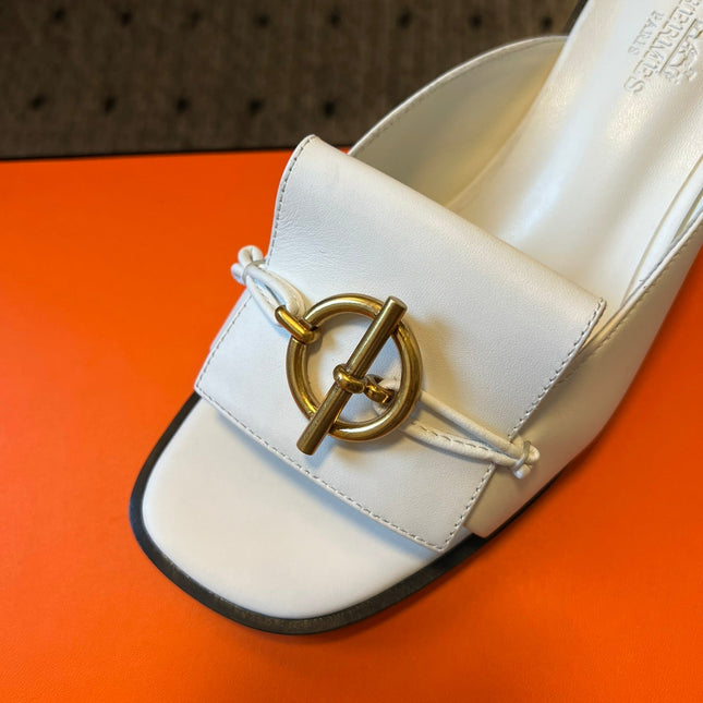 ILOT 55 MM SANDAL IN WHITE CALFSKIN