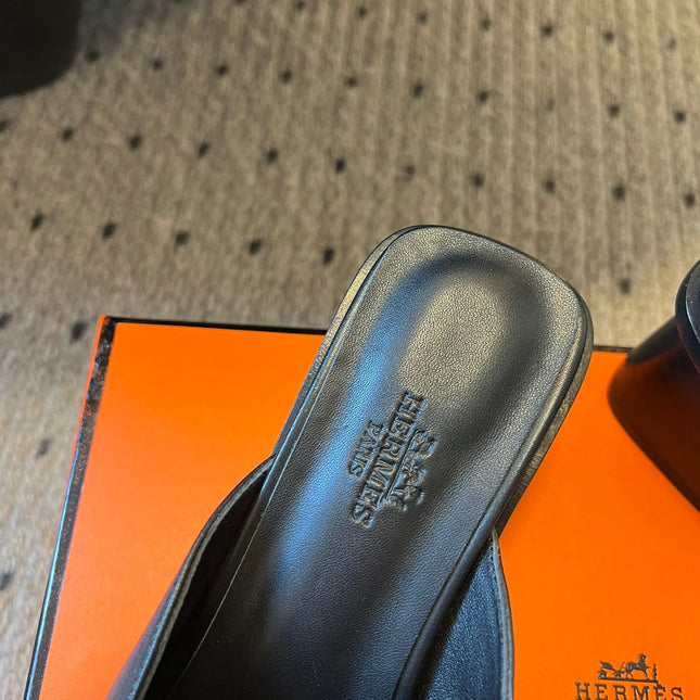 ILOT 55 MM SANDAL IN BLACK CALFSKIN