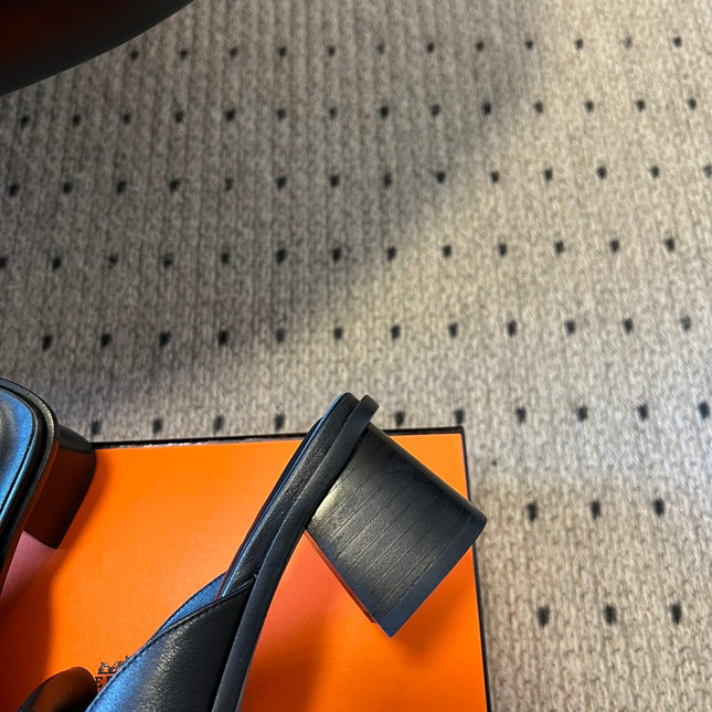 ILOT 55 MM SANDAL IN BLACK CALFSKIN