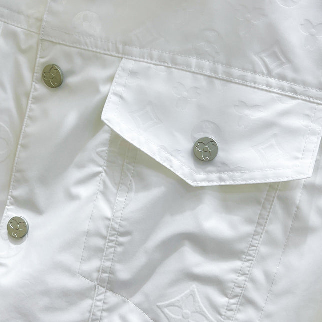 LV LAPEL JACKET WHITE EMBOSSED MONOGRAM 238807