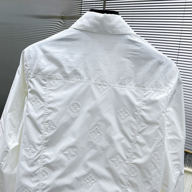 LV LAPEL JACKET WHITE EMBOSSED MONOGRAM 238807