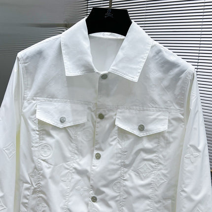LV LAPEL JACKET WHITE EMBOSSED MONOGRAM 238807