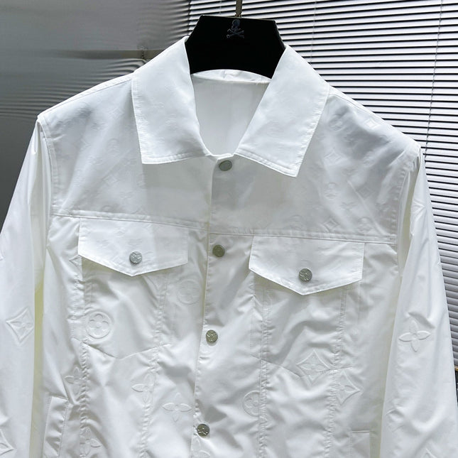 LV LAPEL JACKET WHITE EMBOSSED MONOGRAM 238807