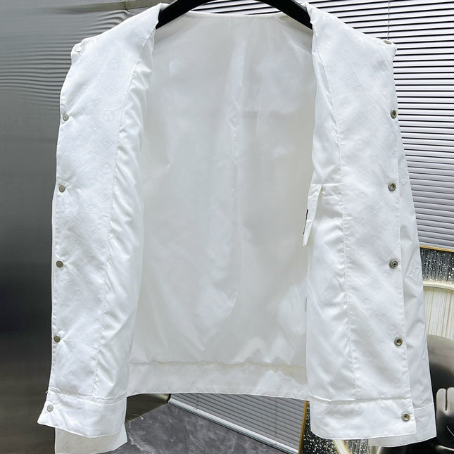 LV LAPEL JACKET WHITE EMBOSSED MONOGRAM 238807