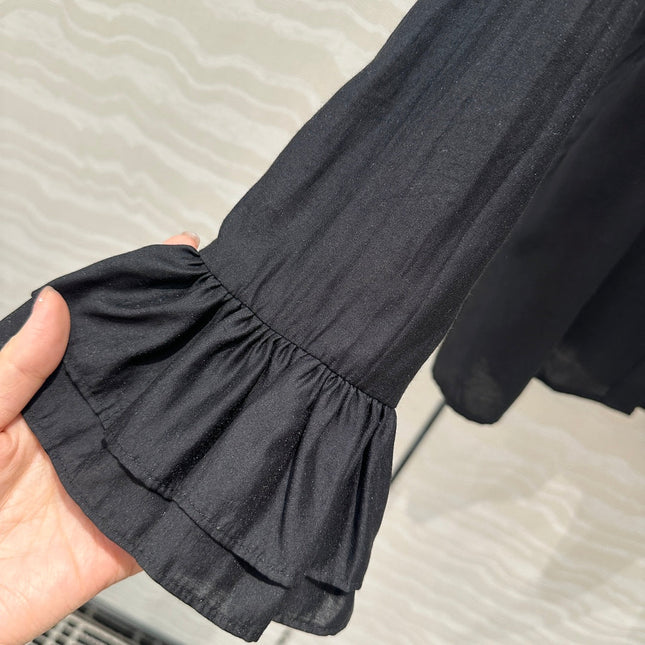 CC Lace Shirt In Black Cotton And Silk