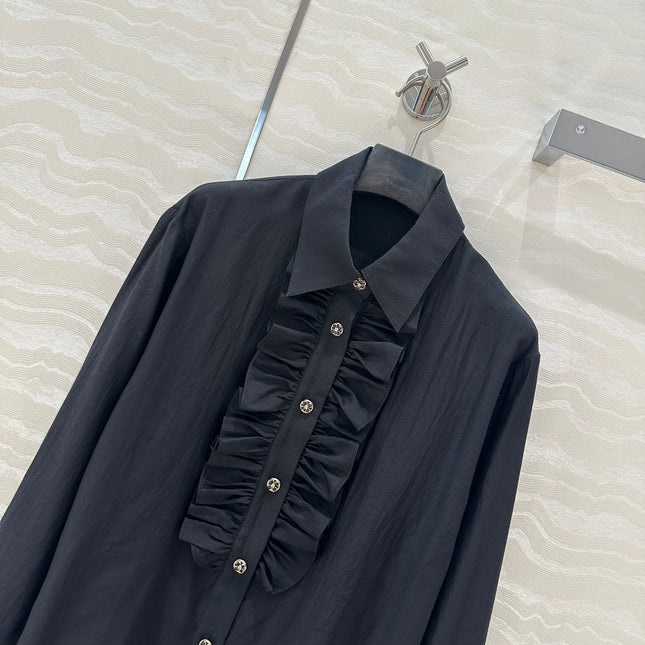 CC Lace Shirt In Black Cotton And Silk