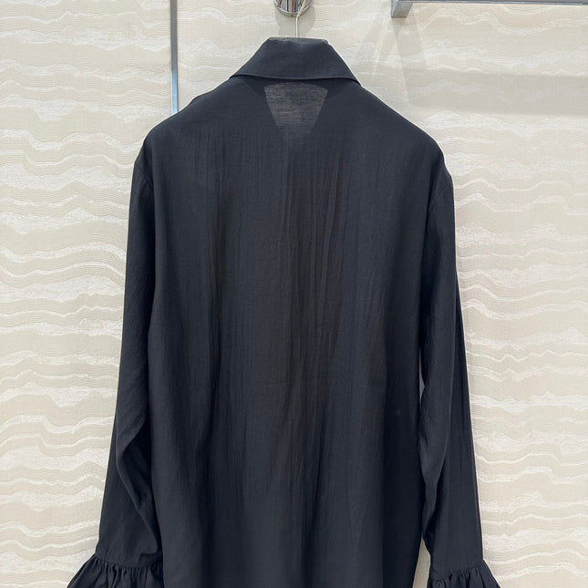 CC Lace Shirt In Black Cotton And Silk