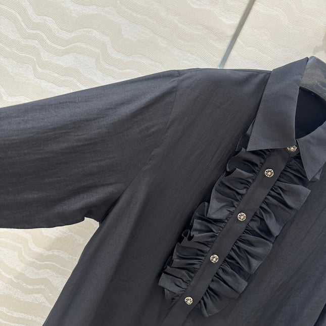 CC Lace Shirt In Black Cotton And Silk