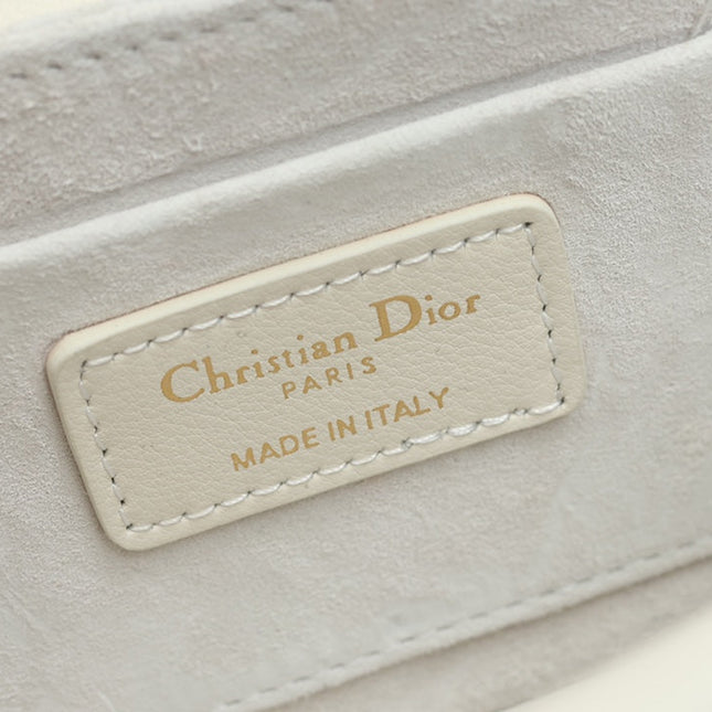 JOLIE TOP HANDLE BAG 19 IN WHITE CANNAGE CALFSKIN