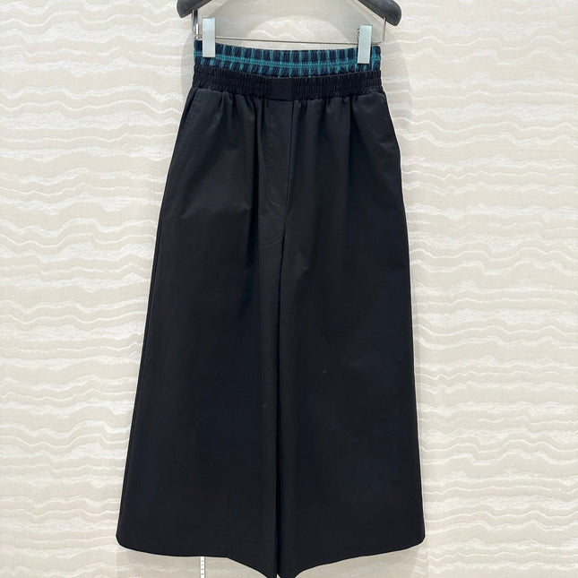 Loewe Wide-leg Straight Pants Black Cotton