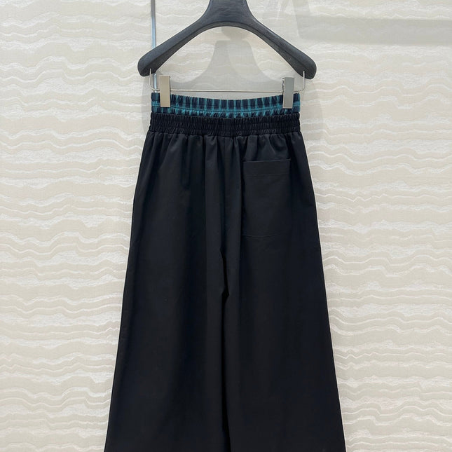Loewe Wide-leg Straight Pants Black Cotton