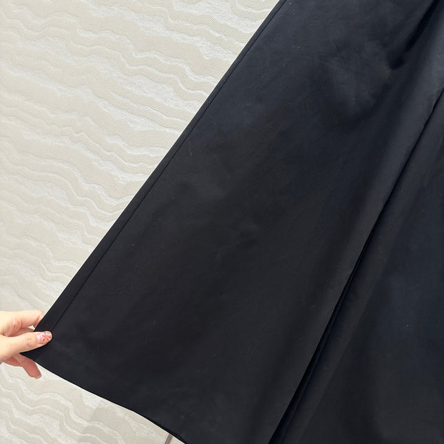 Loewe Wide-leg Straight Pants Black Cotton