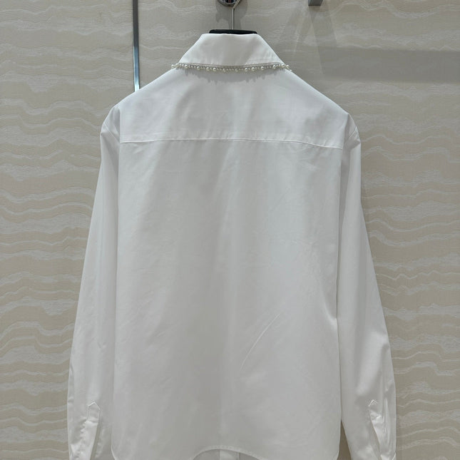 CC Pearl Edge Shirt White Cotton