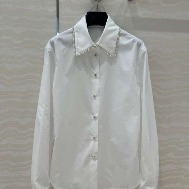 CC Pearl Edge Shirt White Cotton