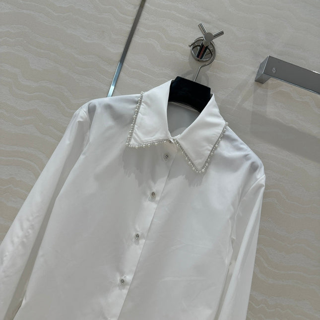 CC Pearl Edge Shirt White Cotton