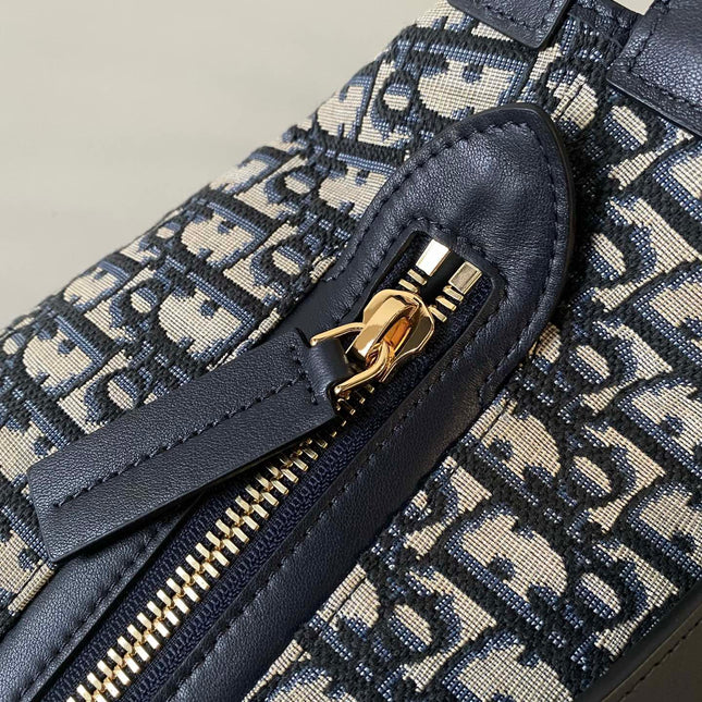 LARGE D-JOURNEY SHOULDER BAG 33 IN BLACK MONOGRAM OBLIQUE JACQUARD