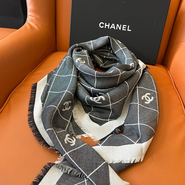 CHANEL 25S SCARF 140 IN WOOL SILK 700810