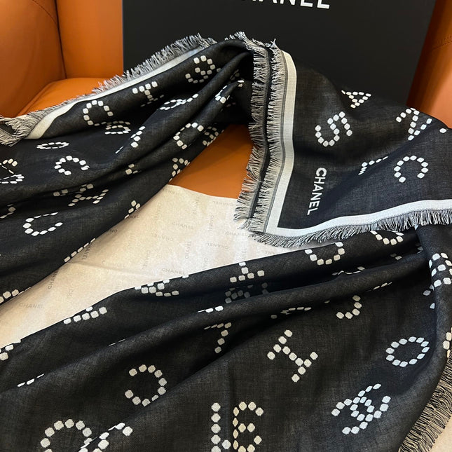 CHANEL 25S SCARF 140 IN WOOL SILK 700811