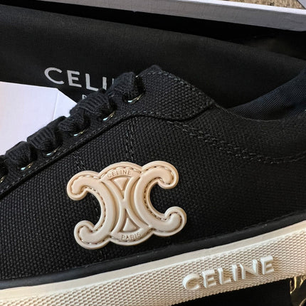TRAINER LOW LACE-UP SNEAKER IN BLACK CANVAS