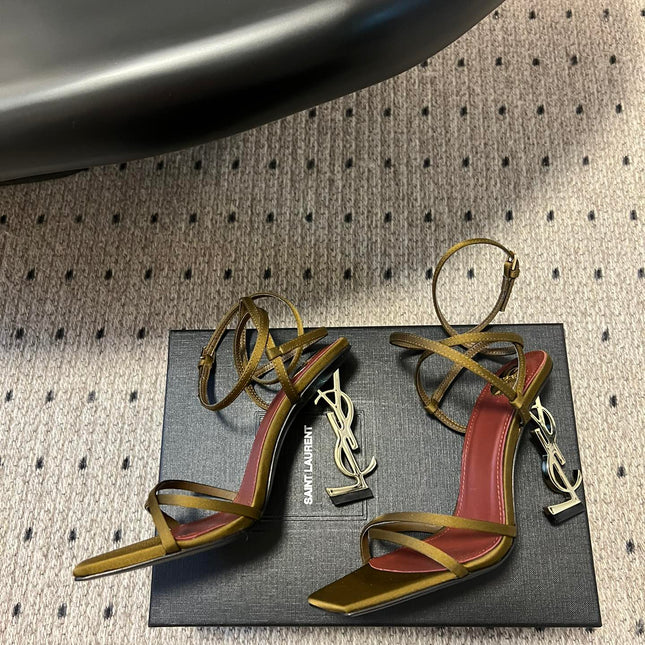 YSL HIGH HEEL SANDALS IN GOLD CALFSKIN
