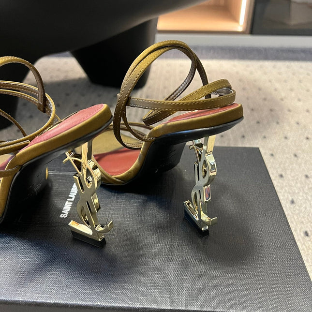 YSL HIGH HEEL SANDALS IN GOLD CALFSKIN