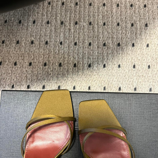 YSL HIGH HEEL SANDALS IN GOLD CALFSKIN