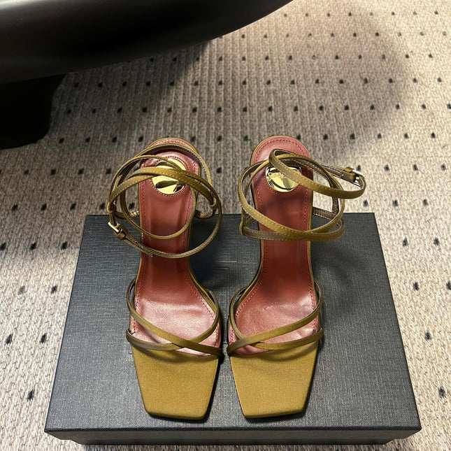 YSL HIGH HEEL SANDALS IN GOLD CALFSKIN