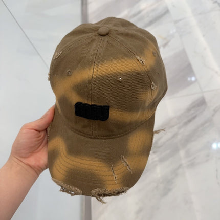 MM BASEBALL CAP IN BROWN DISTRESSED FABRIC STYLE 1