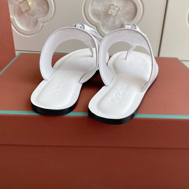 FLIP FLOPS IN WHITE LAMBSKIN SNAKE EMBOSSING