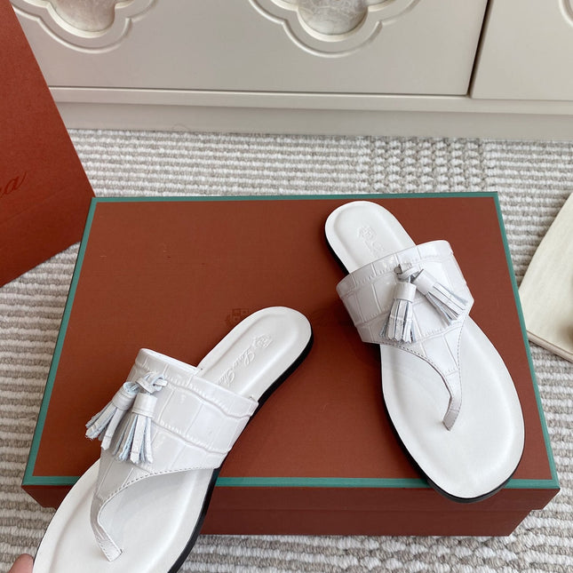 FLIP FLOPS IN WHITE LAMBSKIN SNAKE EMBOSSING