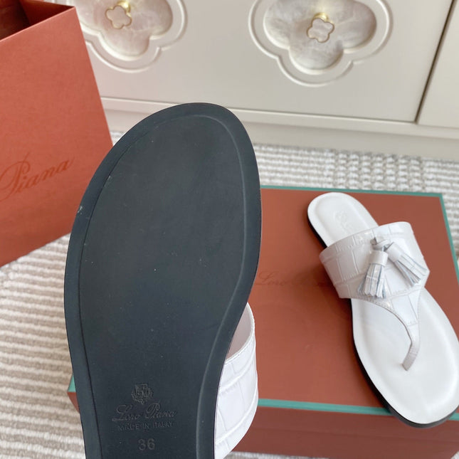 FLIP FLOPS IN WHITE LAMBSKIN SNAKE EMBOSSING