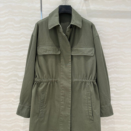 PRADA MOSS GREEN LONG COAT