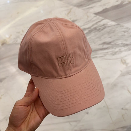 MM BASEBALL CAP IN MELON PINK FABRIC EMBROIDERED LOGO STYLE 4