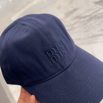 MM BASEBALL CAP IN NAVY BLUE FABRIC EMBROIDERED LOGO STYLE 1