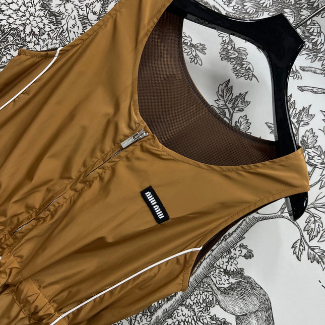 MIU 25S VEST DRESS GREY IN NYLON 263148