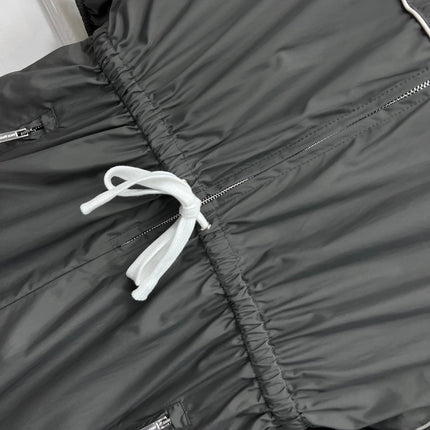 MIU 25S HOODED JACKET GREY IN NYLON 263119