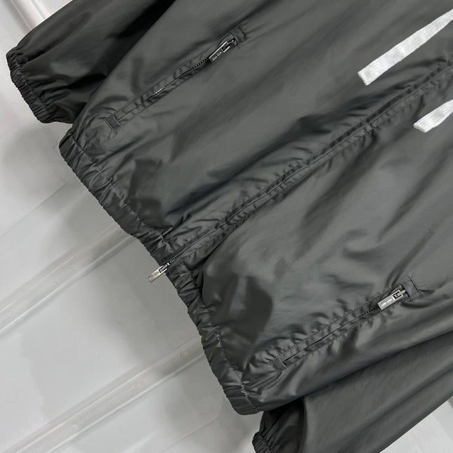 MIU 25S HOODED JACKET GREY IN NYLON 263131