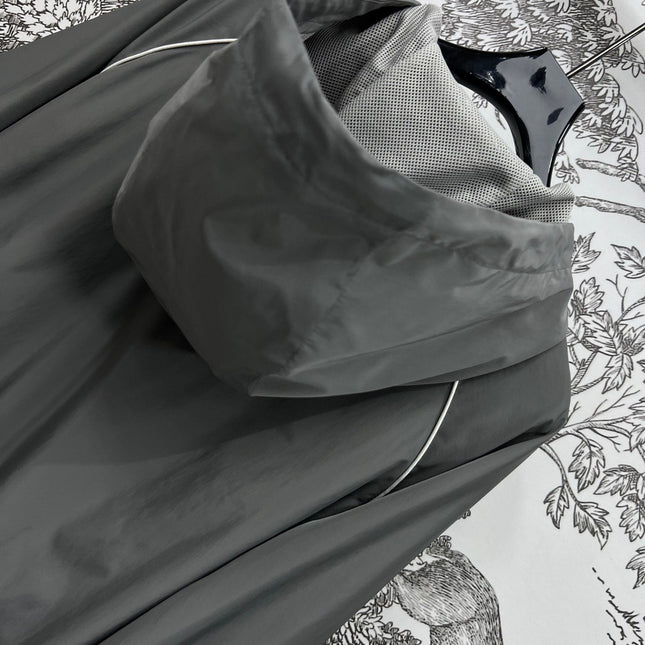 MIU 25S HOODED JACKET GREY IN NYLON 263131