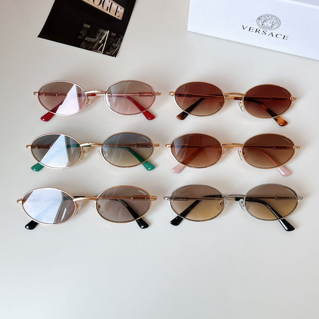 DAMIER PLAQUE OVAL FRAME SUNGLASSES MOD X13  IN METAL