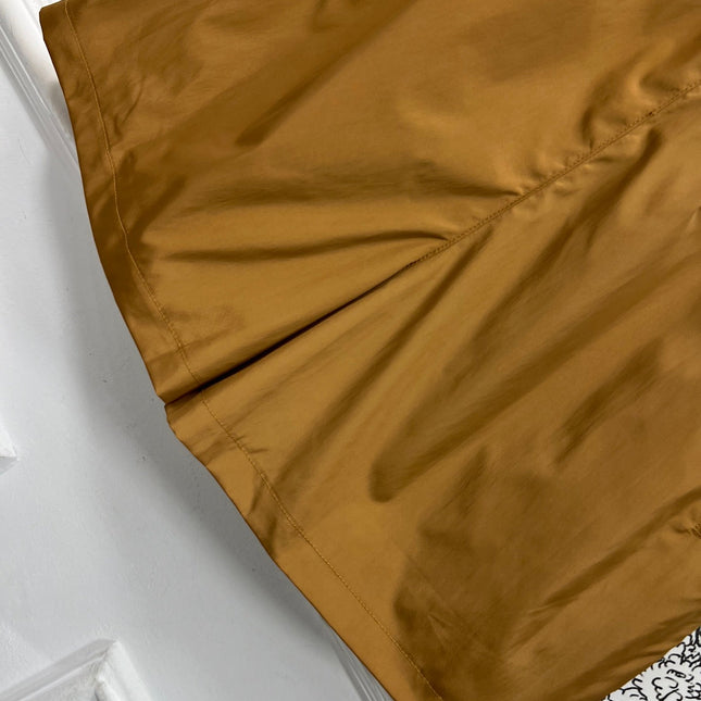 MIU 25S HIGH WAIST SHORTS BROWN IN NYLON 263021