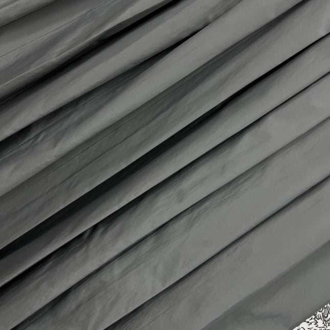 MIU 25S PLEASED SKIRT GREY IN NYLON 263129